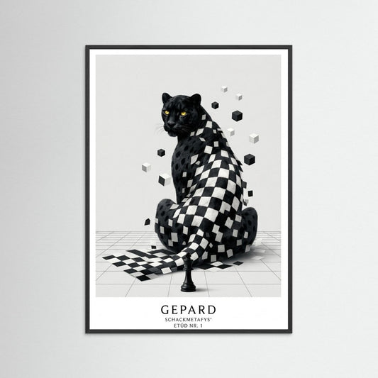 The Chessboard Cheetah - Art Poster