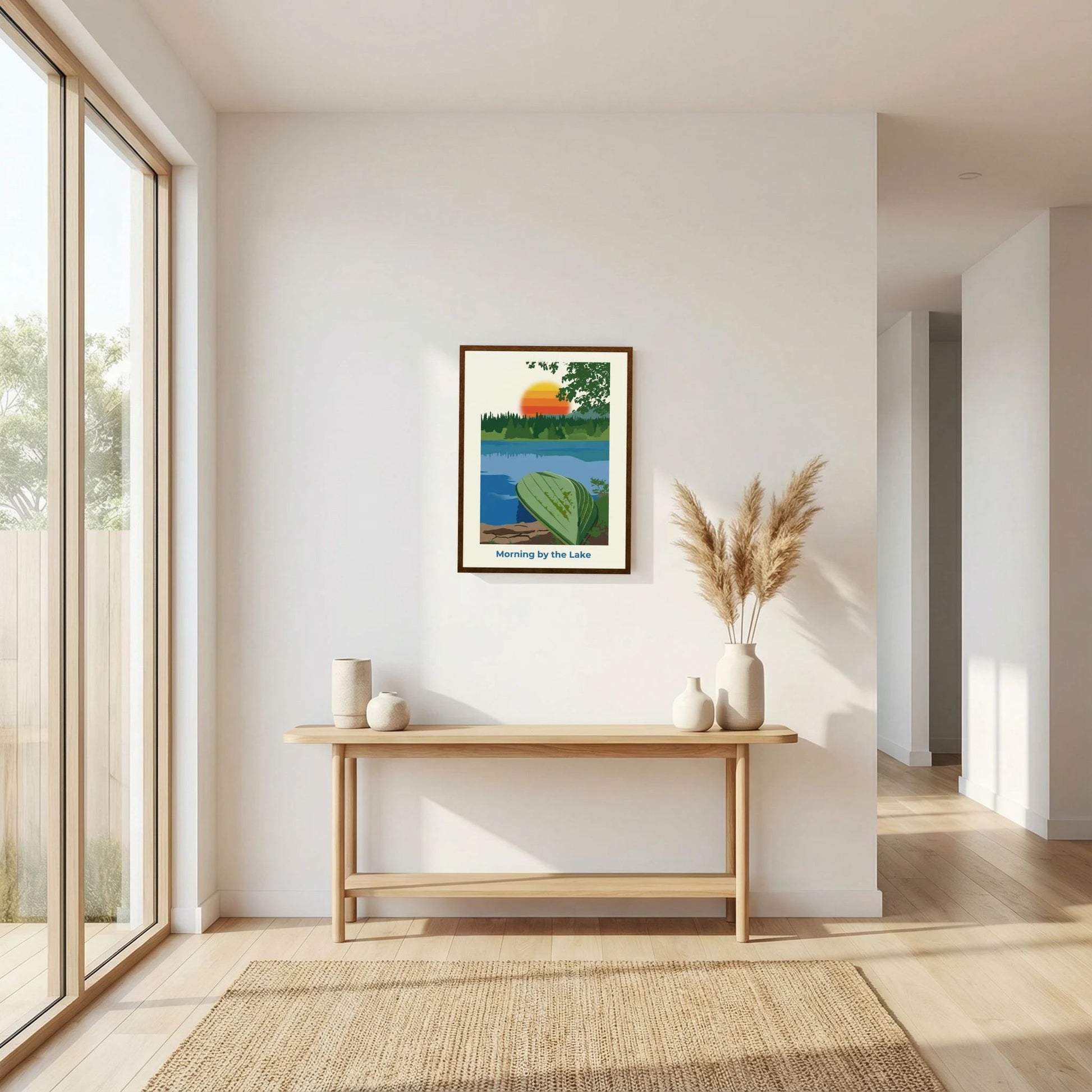 Sunrise Lake Art – Scandinavian Nature Wall Poster