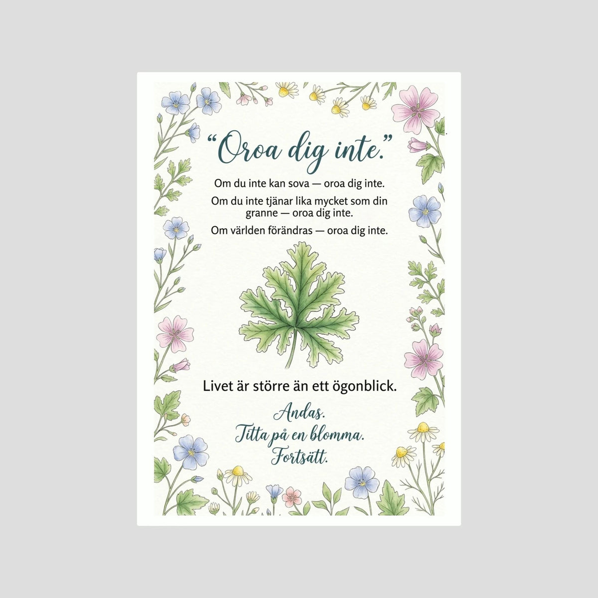 Oroa Dig Inte | Canvas Illustration