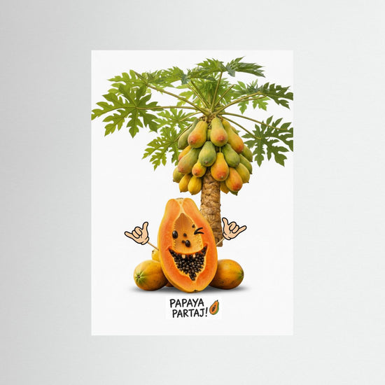 Funny Fruit Party Poster – Tropical Fruit Kitchen Wall Decor