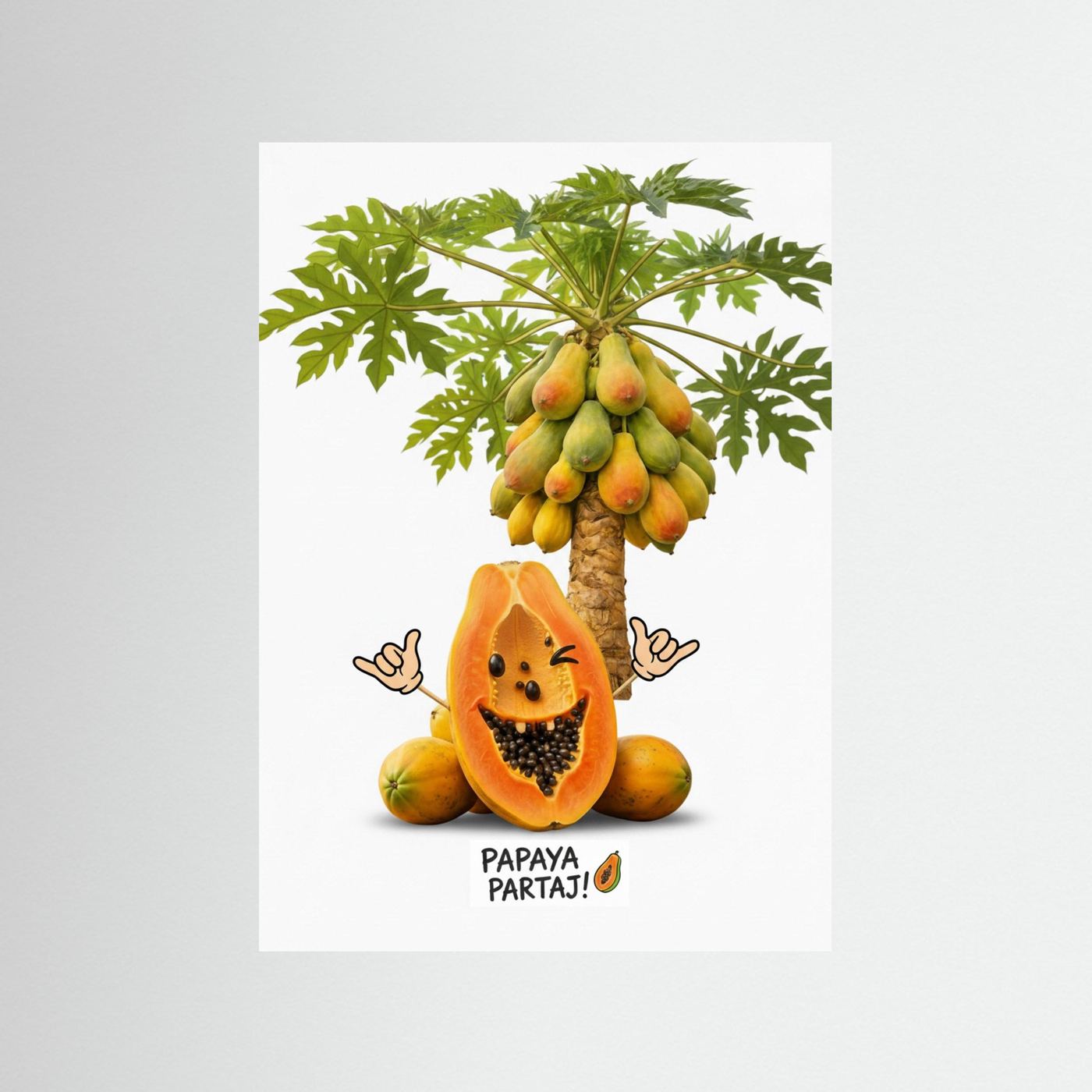 Funny Fruit Party Poster – Tropical Fruit Kitchen Wall Decor