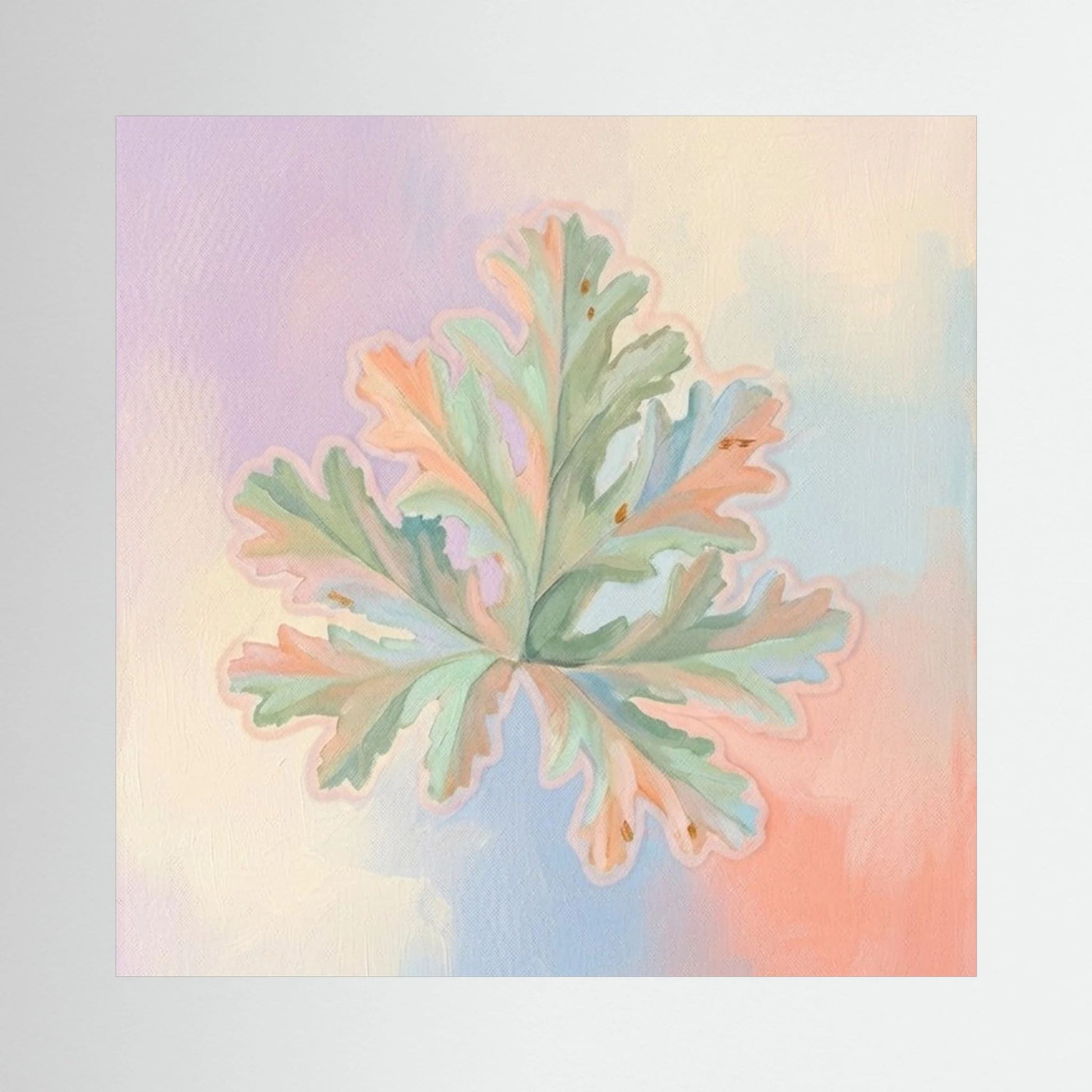 Pastel Leaf Canvas – Light Art Print