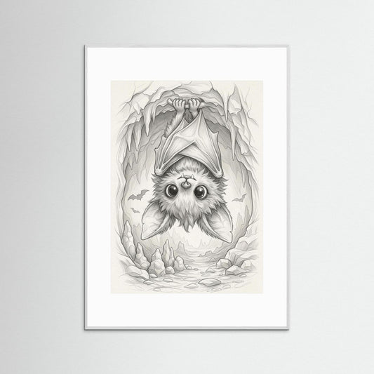 Sketch Drawing: Charmig Fladdermus Illustrerad