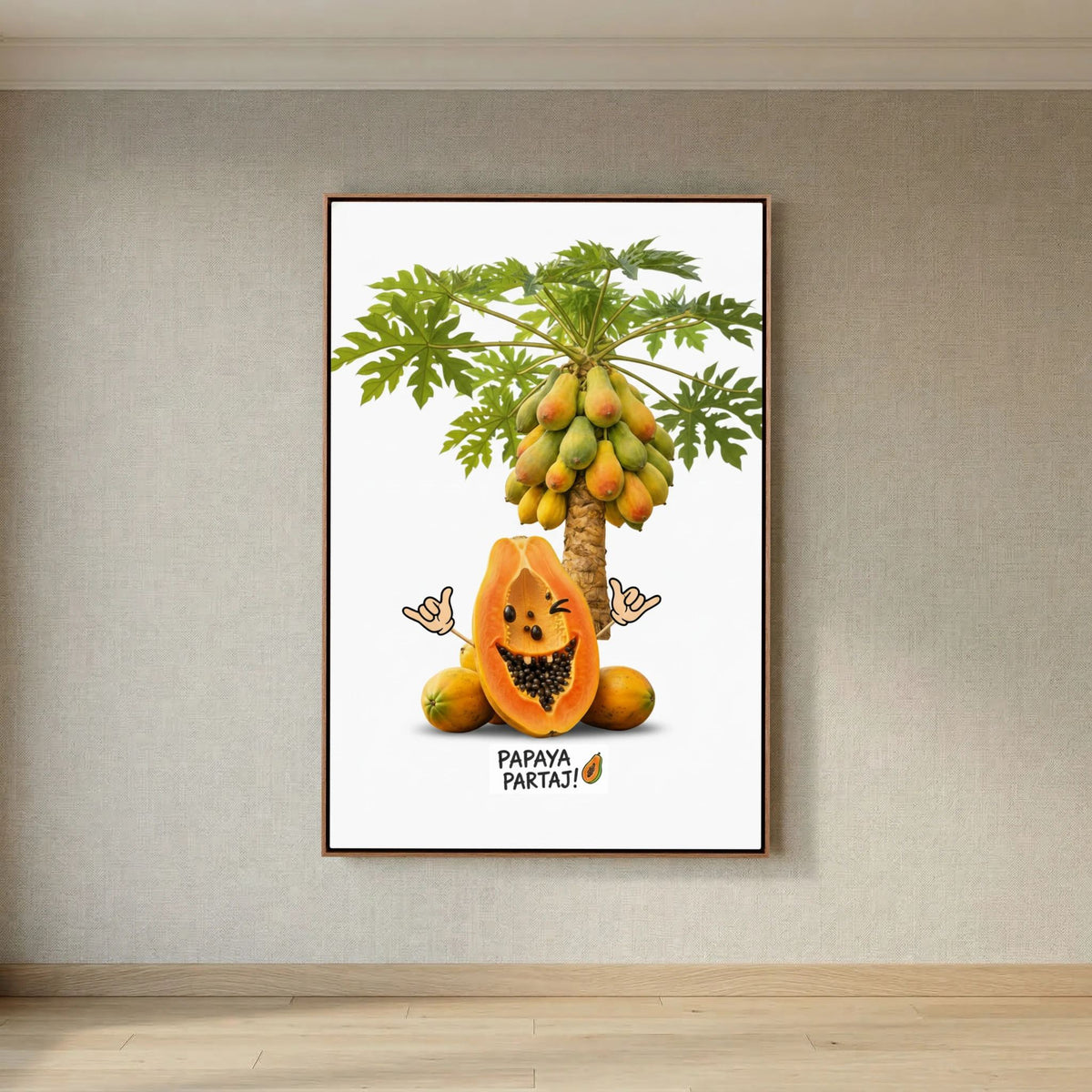 The Happy Papaya – Canvas Art Print
