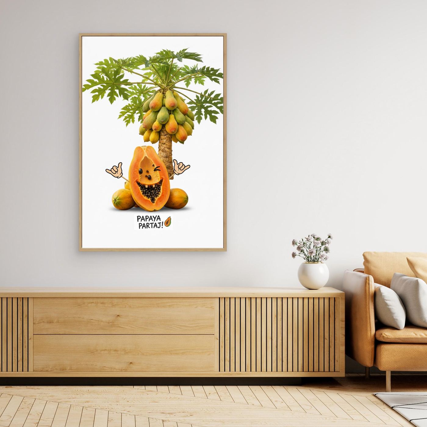 The Happy Papaya – Canvas Art Print