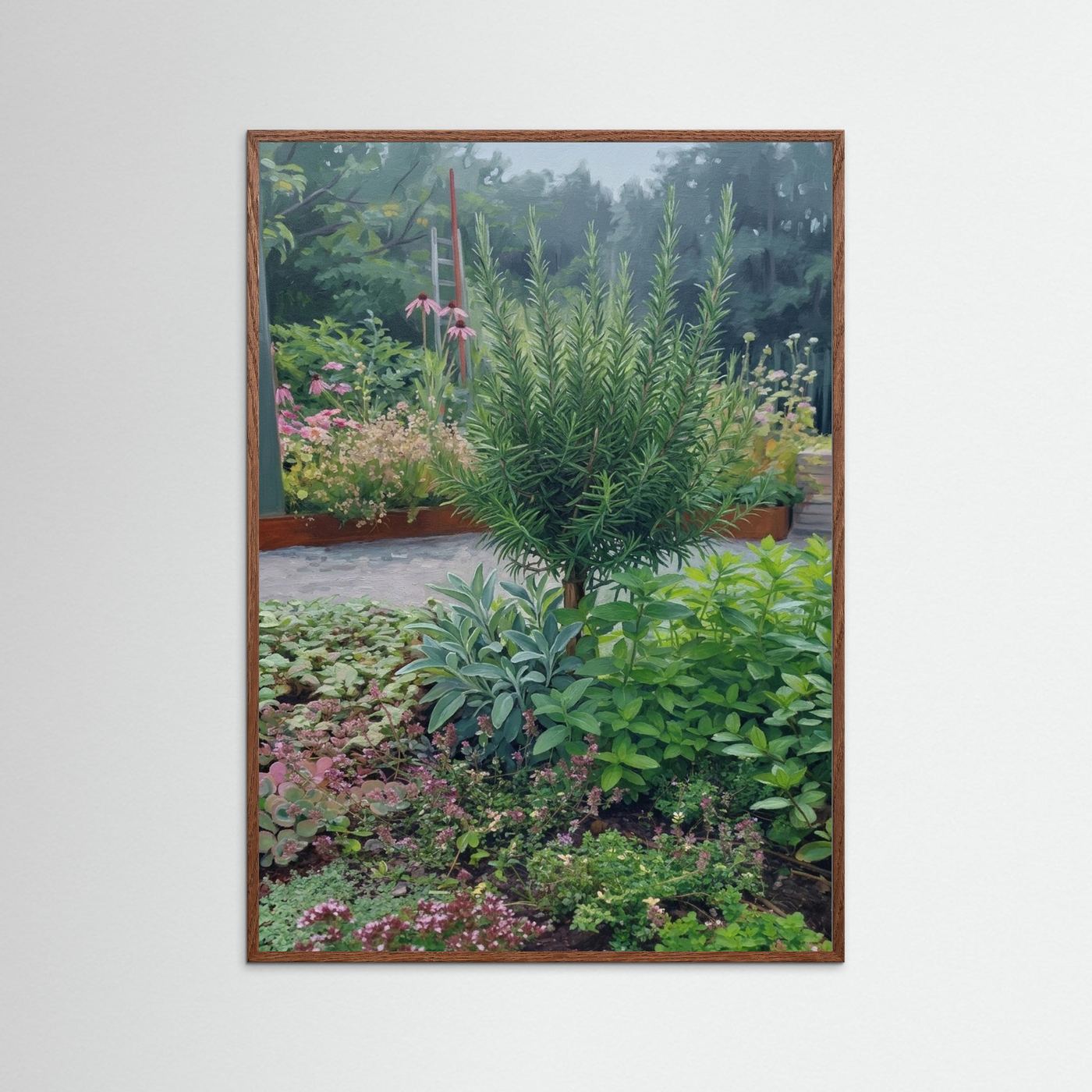 Herb Garden Botanical Poster – Rosemary & Herbs Plants Wall Art