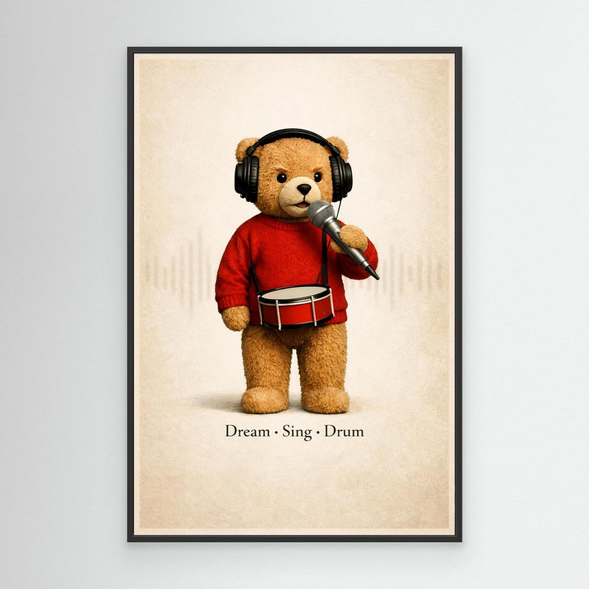 Teddy Music – Kids Canvas Print | Playroom Decor