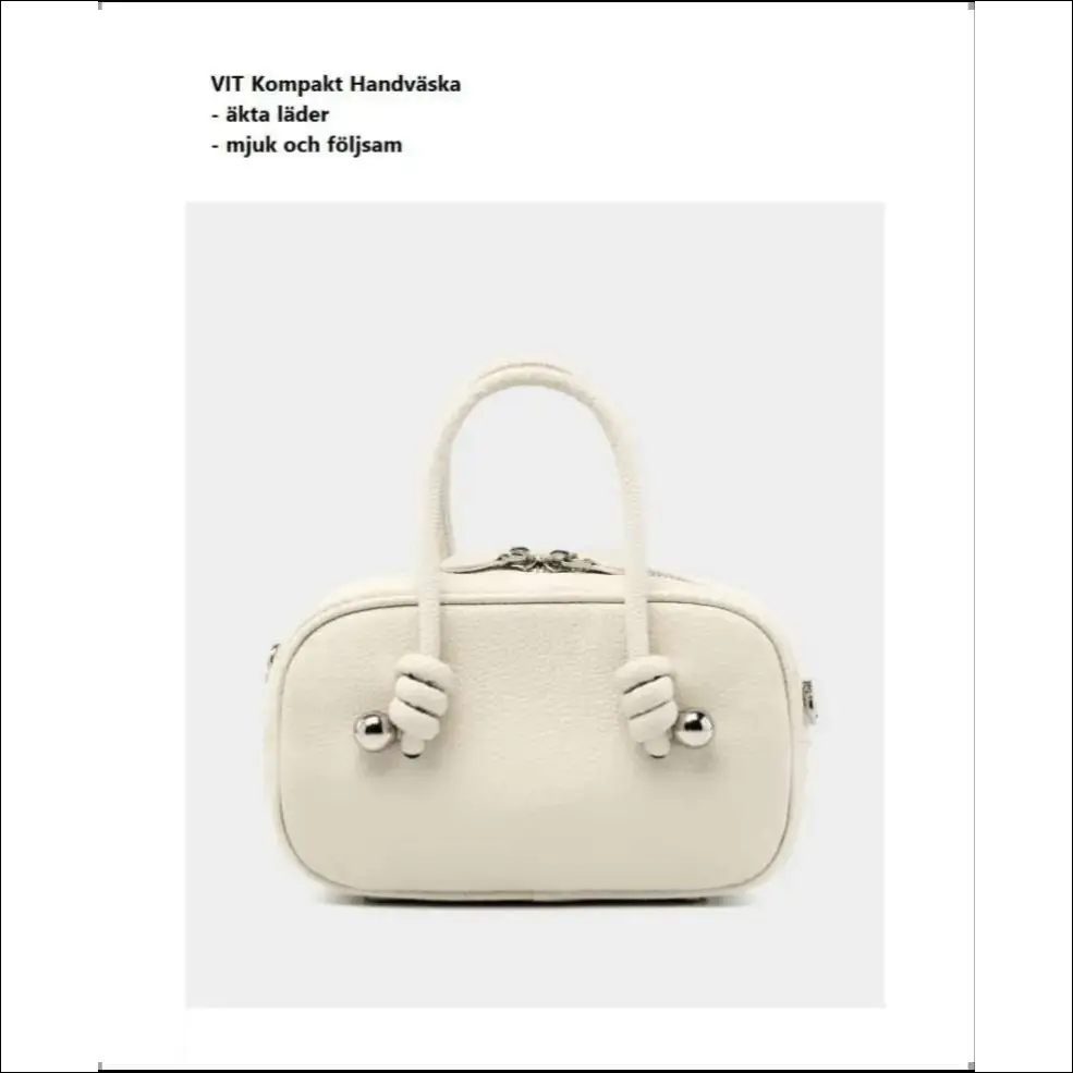 Modern Handväska i Läder med Twisty Design - handväska