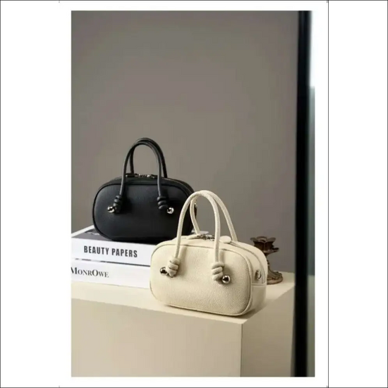 Modern Handväska i Läder med Twisty Design - handväska