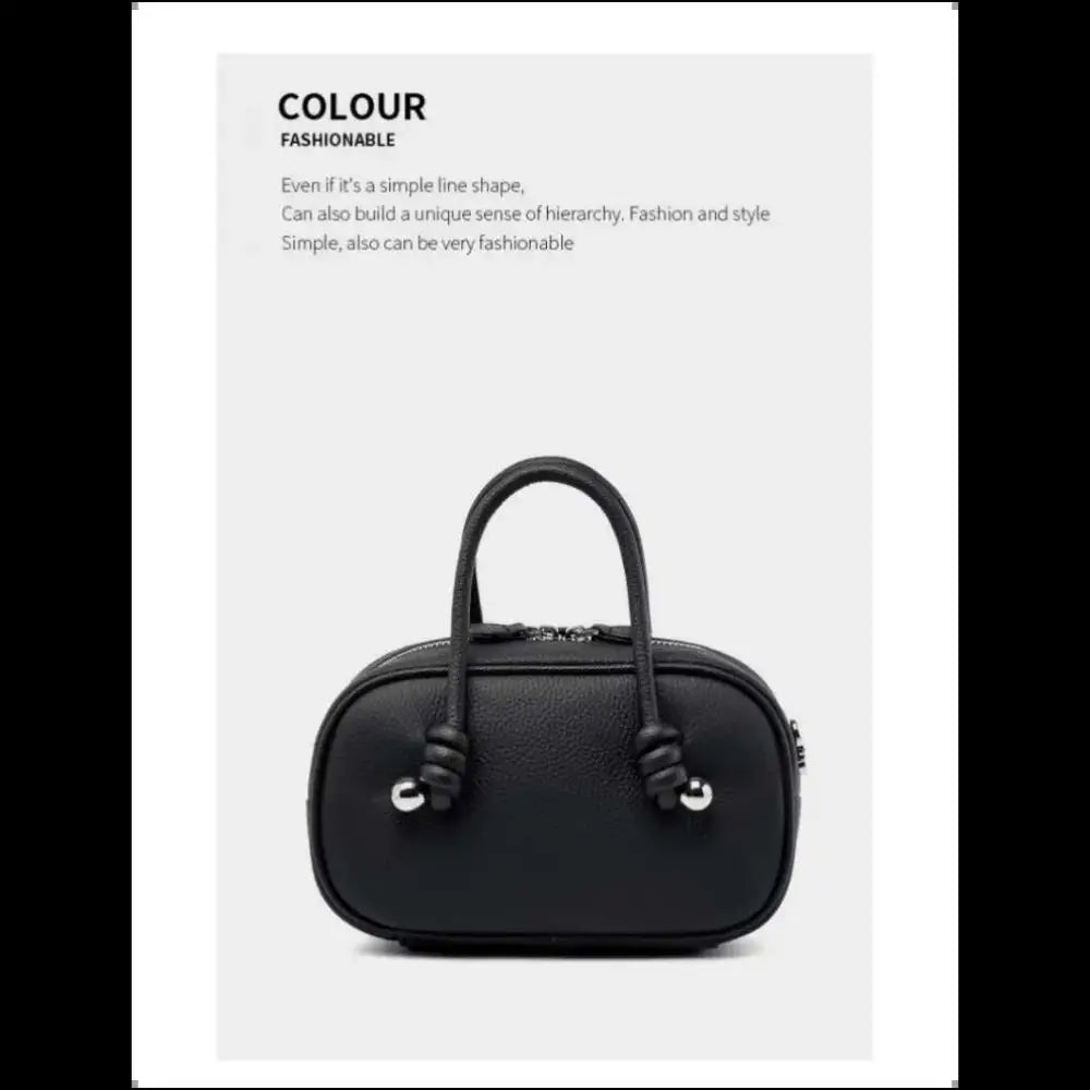 Modern Handväska i Läder med Twisty Design - handväska