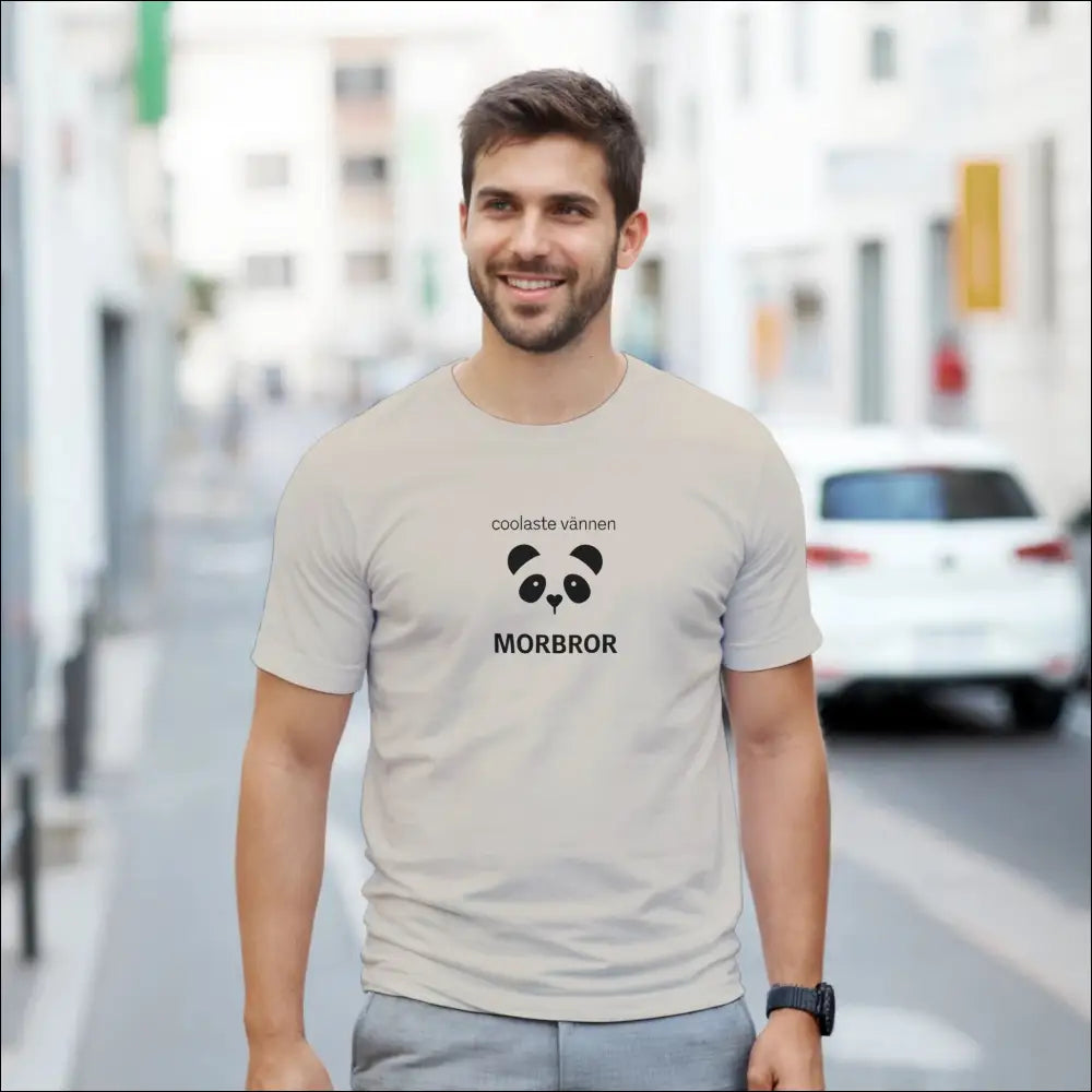 Morbror T-shirt med Panda Motiv | Klassisk Passform - Print Material