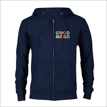 Mysig Kafé Hoodie med texten 'GOOD MOOD' designad för trendig stil och glädje.
