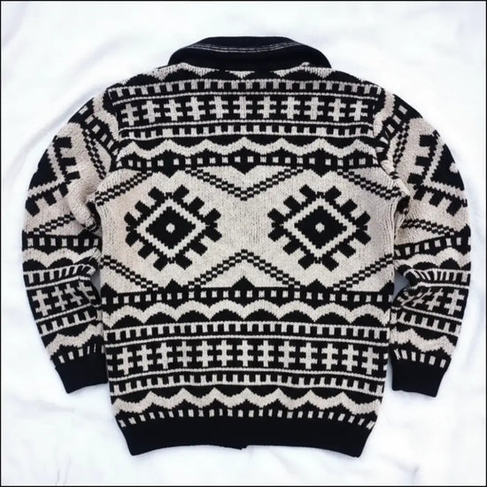 Men’s Rollneck Knit Cardigan – Chunky Sweater Jacket