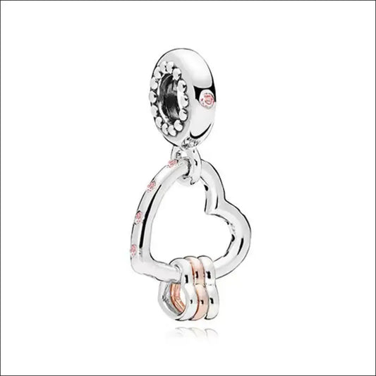 Pandora hjärta charm med s925 och 14K roséguldpläterad hjärta