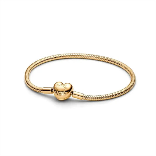 Pandora Moments Armband 563050C00 Snake Chain Guld Hjärtlås