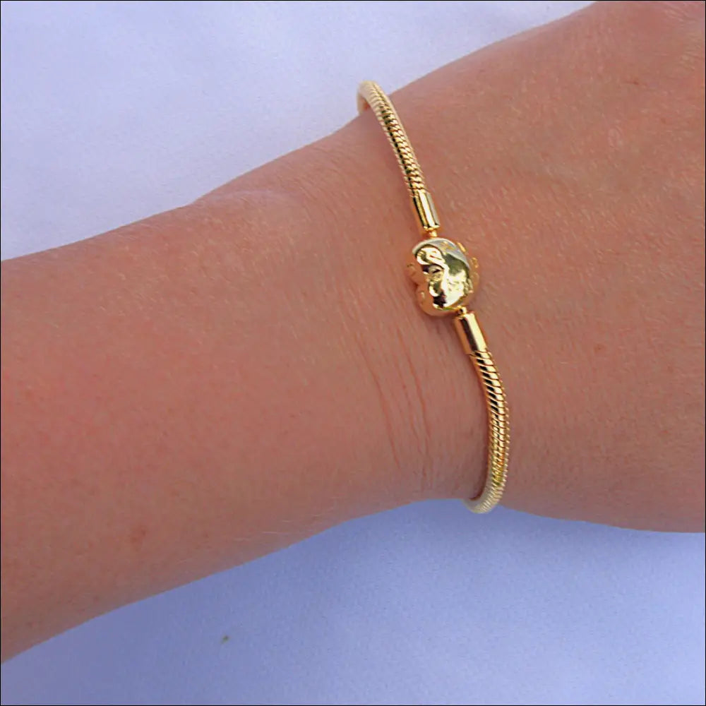 Pandora Moments Armband 563050C00 Snake Chain Guld Hjärtlås