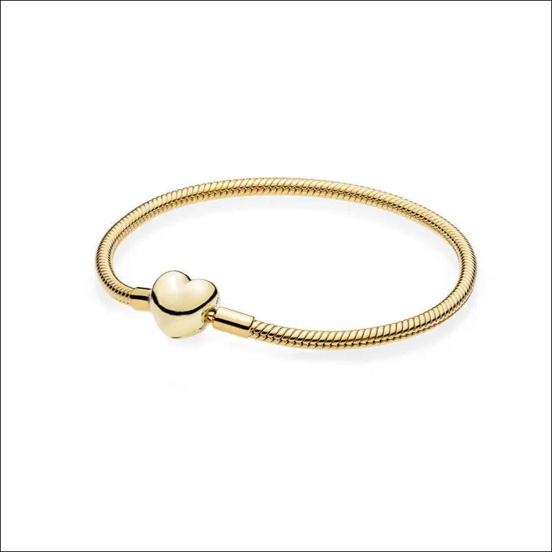 Pandora Moments Armband 563050C00 Snake Chain Guld Hjärtlås - Guldpläterat Silver / 17cm