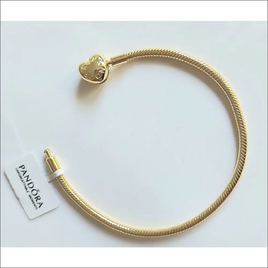 Pandora Moments Armband 563050C00 Snake Chain Guld Hjärtlås