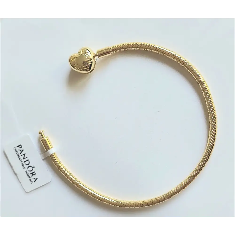 Pandora Moments Armband 563050C00 Snake Chain Guld Hjärtlås