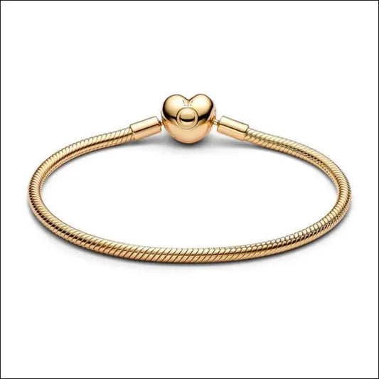 Pandora Moments Armband 563050C00 Snake Chain Guld Hjärtlås