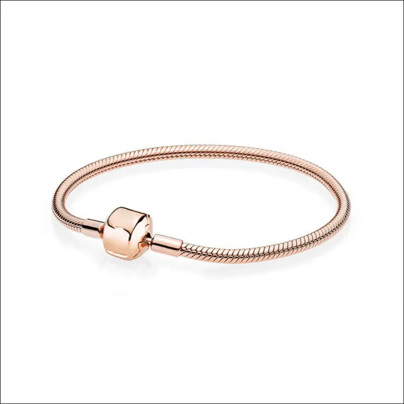 Pandora Moments Snake Chain Armband – Roséguldpläterad kundfavorit - Roséguld / 17cm