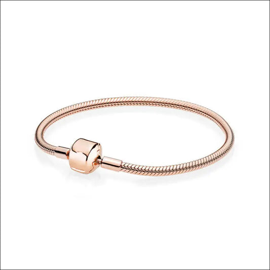Pandora Moments Snake Chain Armband – Roséguldpläterad kundfavorit - Roséguld / 17cm
