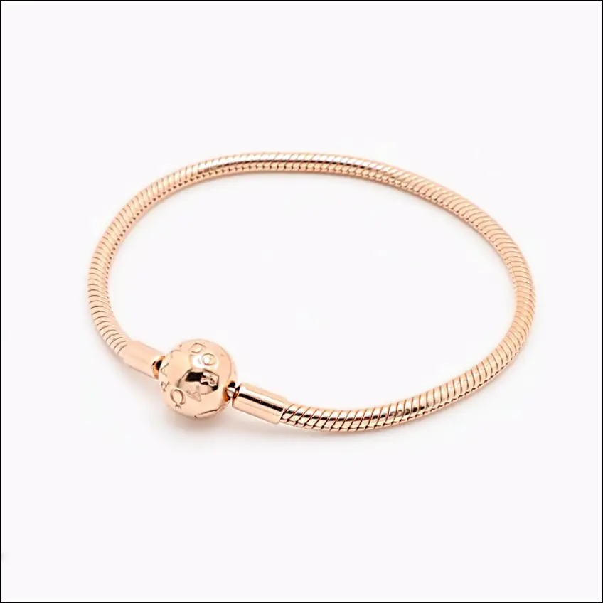 Pandora Moments Snake Chain Berlockarmband – Roséfärgad Twist (580728) - Armband