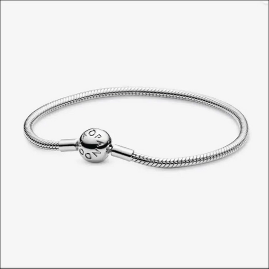 Pandora Moments Style Snake Chain Silverarmband med Rund Lås - Armband
