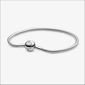 Pandora Moments Style Snake Chain Silverarmband med Rund Lås - Armband