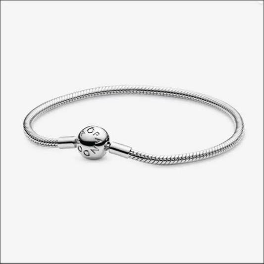 Pandora Moments Style Snake Chain Silverarmband med Rund Lås - Armband