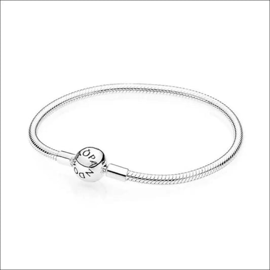 Pandora Moments Style Snake Chain Silverarmband med Rund Lås - Silver / 17cm / Länk - Armband