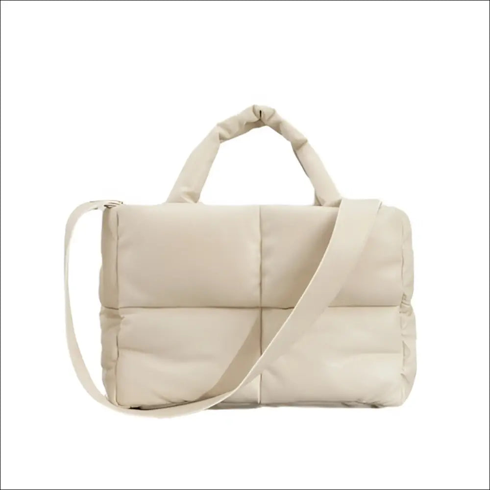 Puffer Crossbody Tote – Quilted Soft PU Leather - Handväska