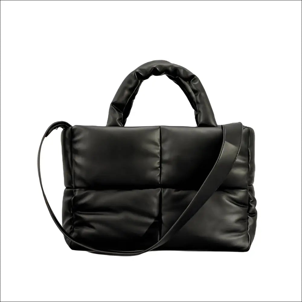 Puffer Crossbody Tote – Quilted Soft PU Leather - Handväska