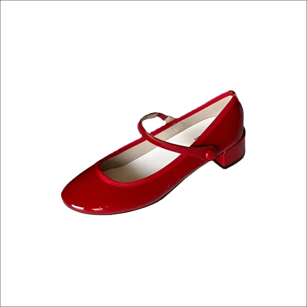 Repetto Rose Mary Jane lyxiga damskor i röd med klassisk design och komfort, handgjorda i Frankrike.
