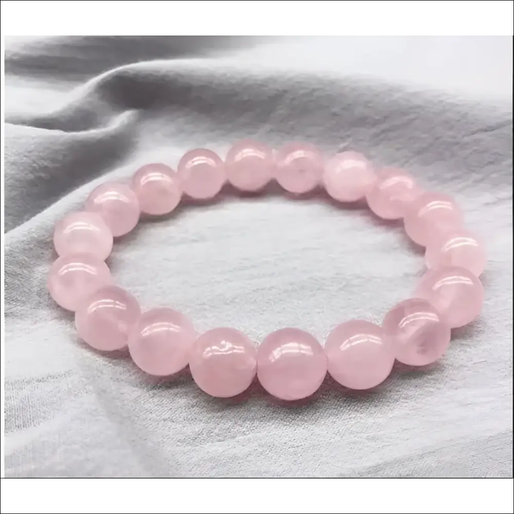 Rosa Kristallarmband i Natursten - Sofistikerad Elegans - Kristall / 6mm a string - Armband