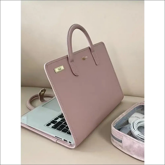 Pink Laptop case in Leather for 14 and 16 inches Protection 