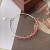 S925 Sterling Silver Jordgubbskvarts Pärlor Armband - silver-jordgubbskvarts / 925 silver och kvarts - Silveramband