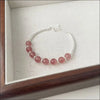 S925 Sterling Silver Jordgubbskvarts Pärlor Armband - silver-jordgubbskvarts / 925 silver och kvarts - Silveramband