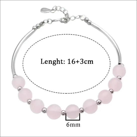 S925 Sterling Silver Jordgubbskvarts Pärlor Armband - silver-jordgubbskvarts / 925 silver och kvarts - Silveramband
