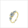 Silverring med ädelsten och diamantdesign - Guld / 5 / Silver - mutual