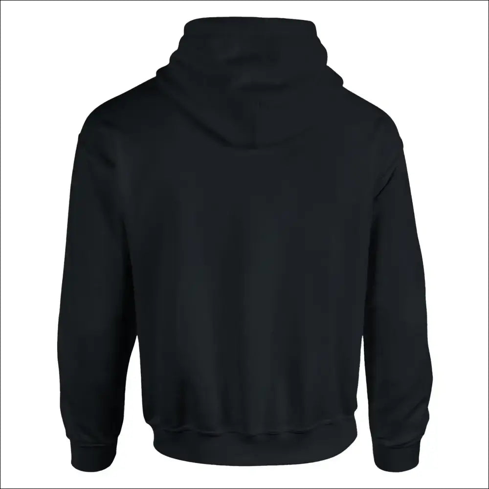 Bakvyn av Militär Stil Hoodie i svart färg med detaljerad sömnad.