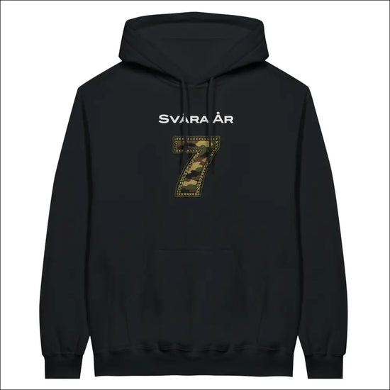 Sju Svåra År Hoodie | Military Stitch Experience Symbolism | Heavy Blend Cotton Polyester - S / Svart