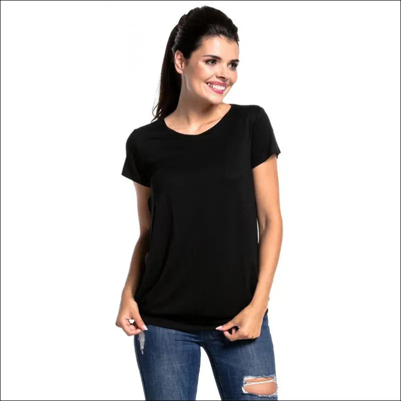 Smidig och Stilren Amnings-T-shirt – För Aktiv Vardag - Svart / S - T-shirt