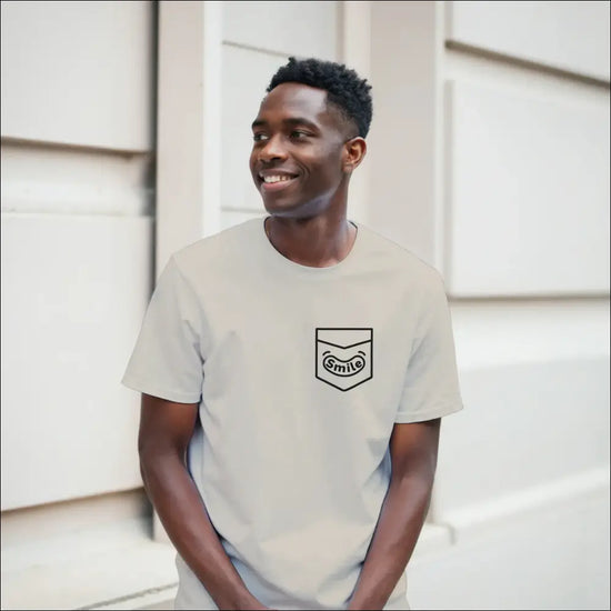 Smiling Pocket Classic Unisex Crewneck T-shirt | Premium Cotton Blend for DTG Printing, casual style and comfort