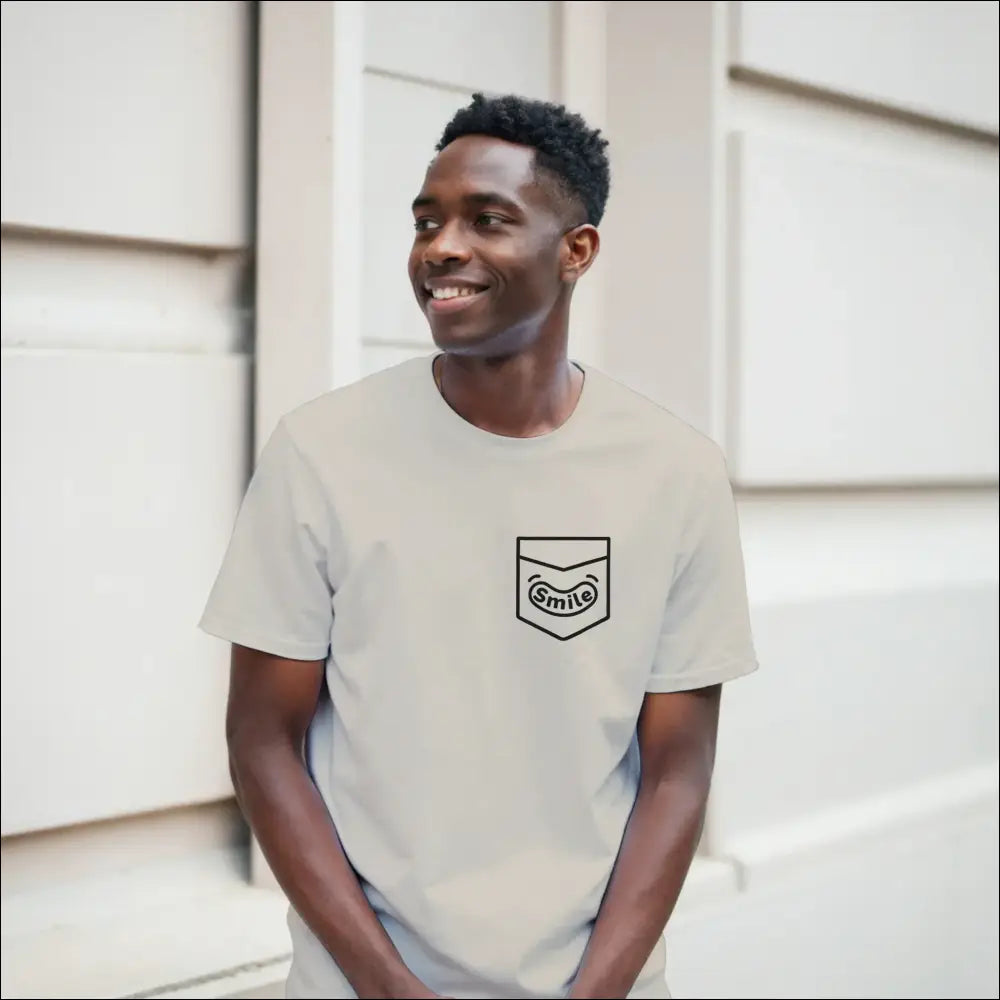 Smiling Pocket Classic Unisex Crewneck T-shirt | Premium Cotton Blend for DTG Printing, casual style and comfort