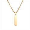 Stilrent stål pansarkedja halsband med metallstång - Square guld / Pansarkedja och stav - mutual