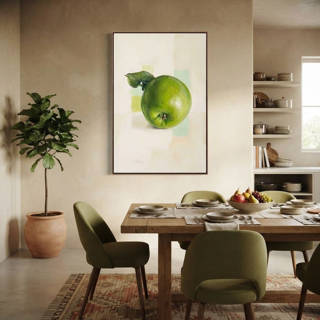 Grönt Äpple Canvas – Äpple Tavla – Grönt Äpple Poster