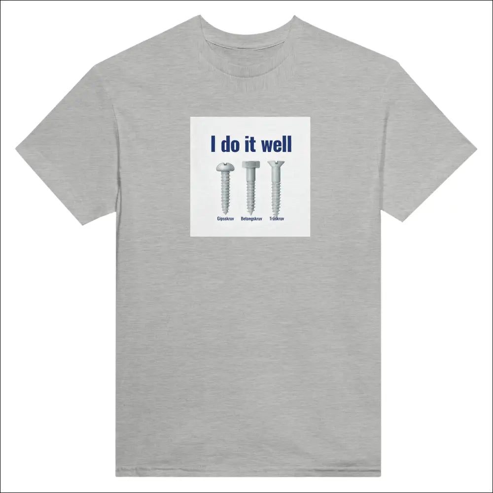 Tuff t-shirt för kille – Skruvar verktyg och attityd - Ash / S - Print Material