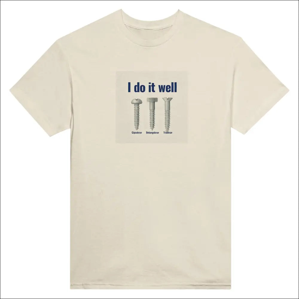 Tuff t-shirt för kille – Skruvar verktyg och attityd - Natural / S - Print Material