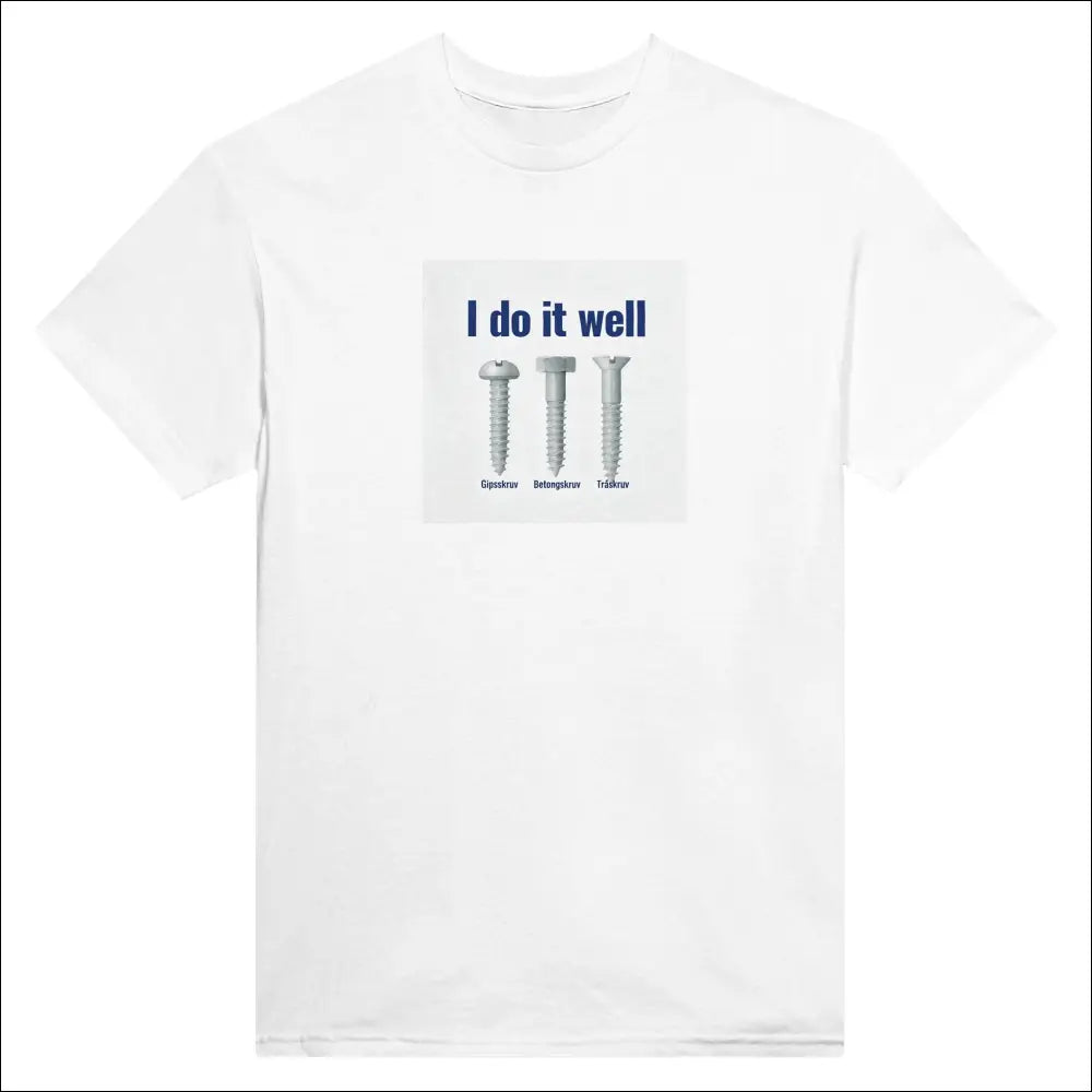 Tuff t-shirt för kille – Skruvar verktyg och attityd - White / S - Print Material